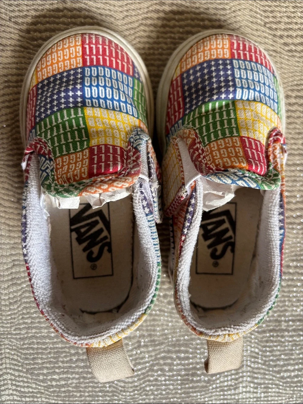 Vans Pride Rainbow Patchwork Classic Slip-On Sneakers Baby 5.5